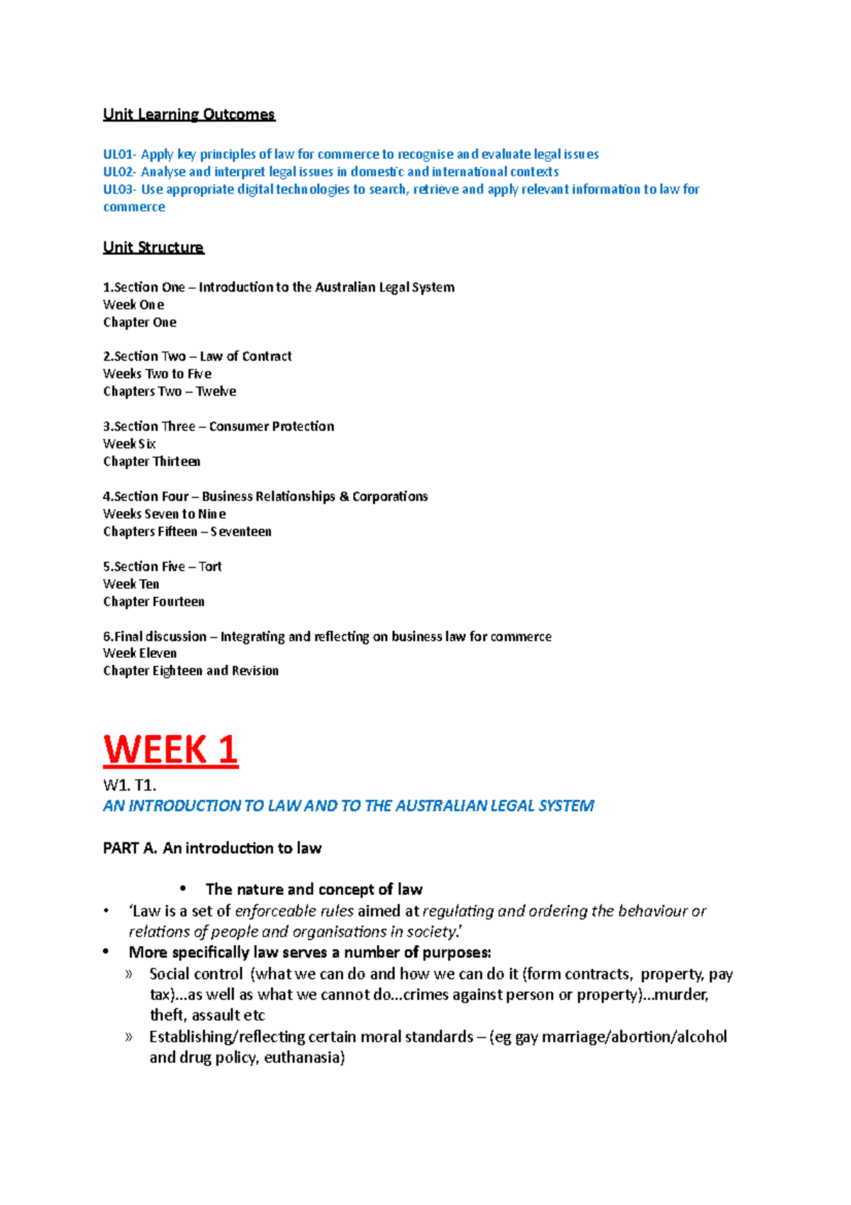 Law for Commerce (LC101): Comprehensive Study Notes on Legal Principles ...