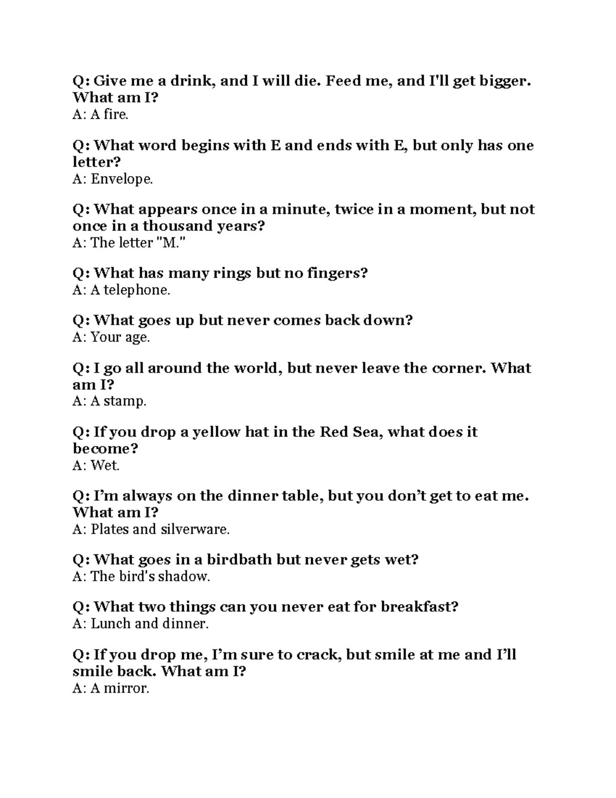 Riddles Collection for Fun Assessment - No Comment - Studocu