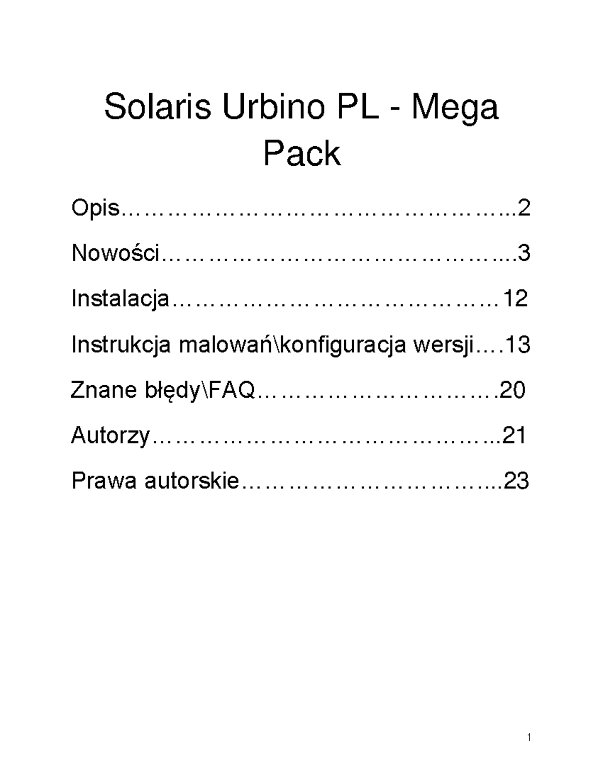 Solaris Urbino PL Mega Pack Instrukcja v16 - Opis i Nowości - Studocu