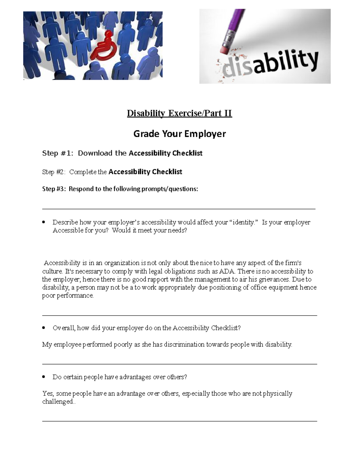 14723-Disability Exercise Part II: Accessibility Assessment Guide - Studocu