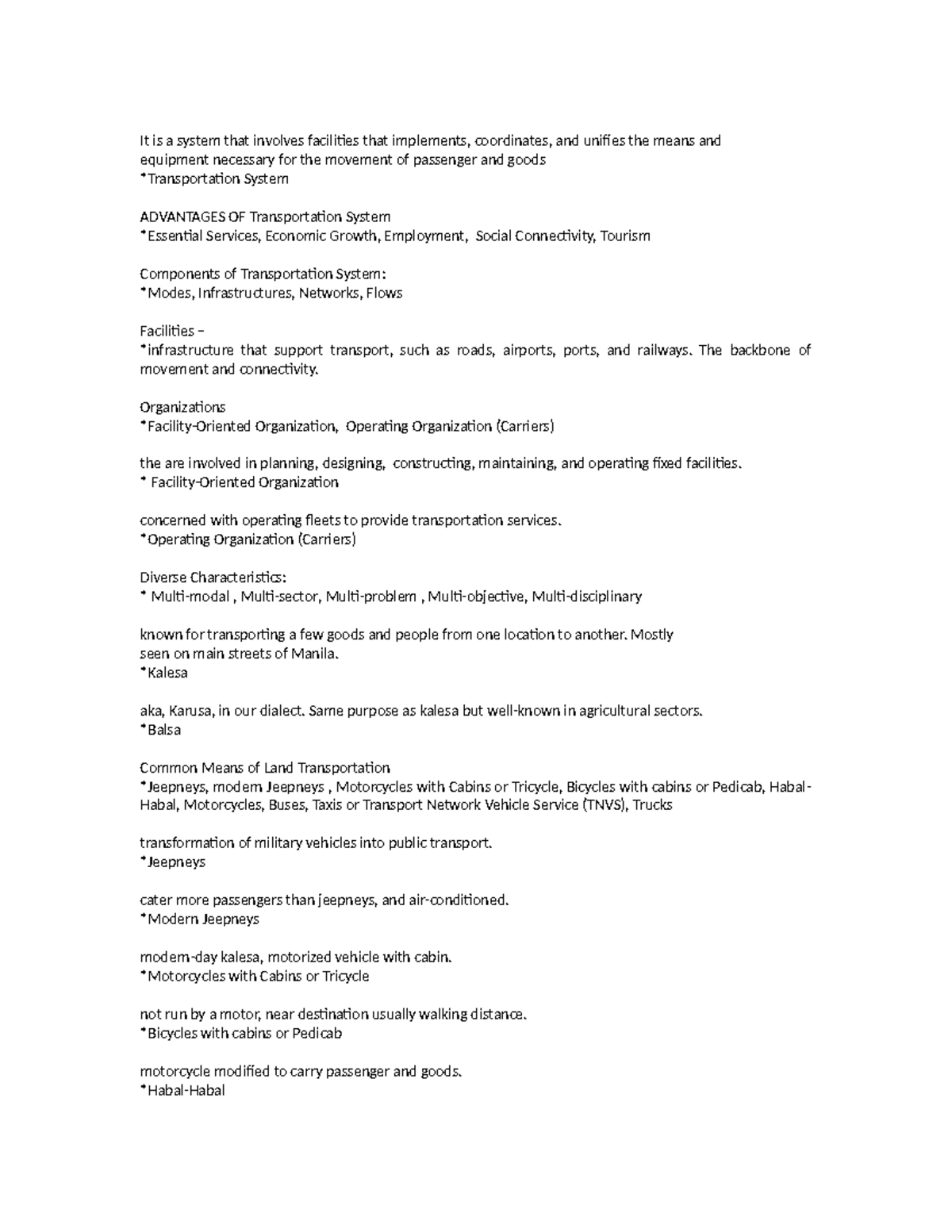 Transportation Systems Overview: Chapter 2 - Transpo- Chap2 - Studocu