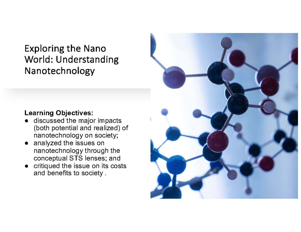 GE6 Chapter 9: Exploring Nanotechnology and Its Impacts - Studocu