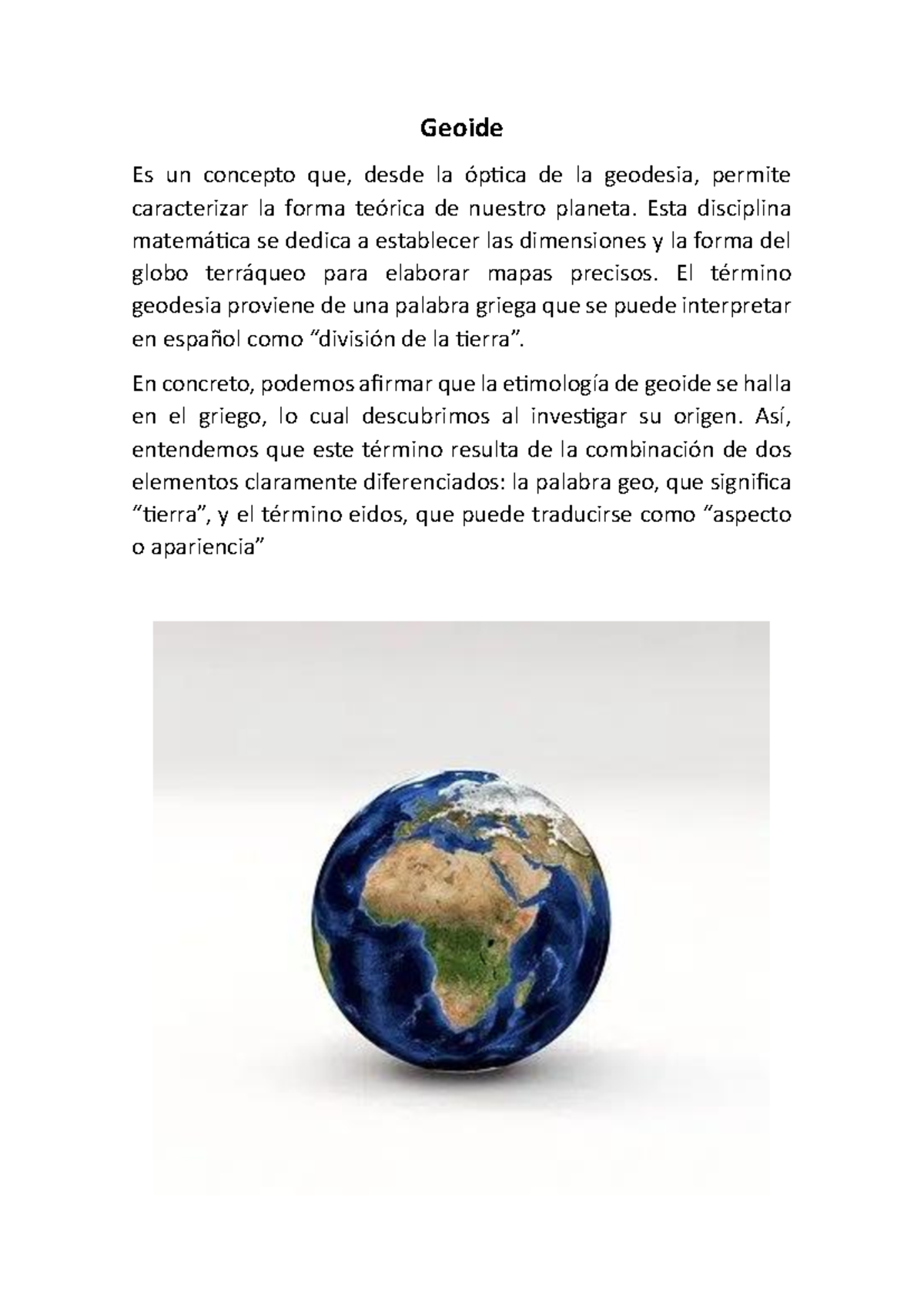 Geoide: Teoría y Conceptos Esenciales en Geodesia - Studocu