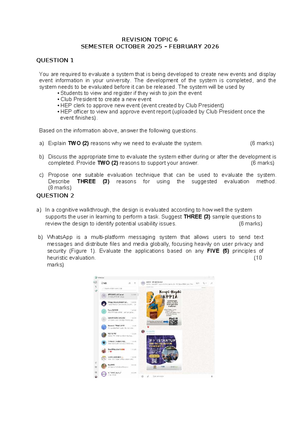 Revision Topic 6 Evaluation Questions - 12012 026 - Studocu