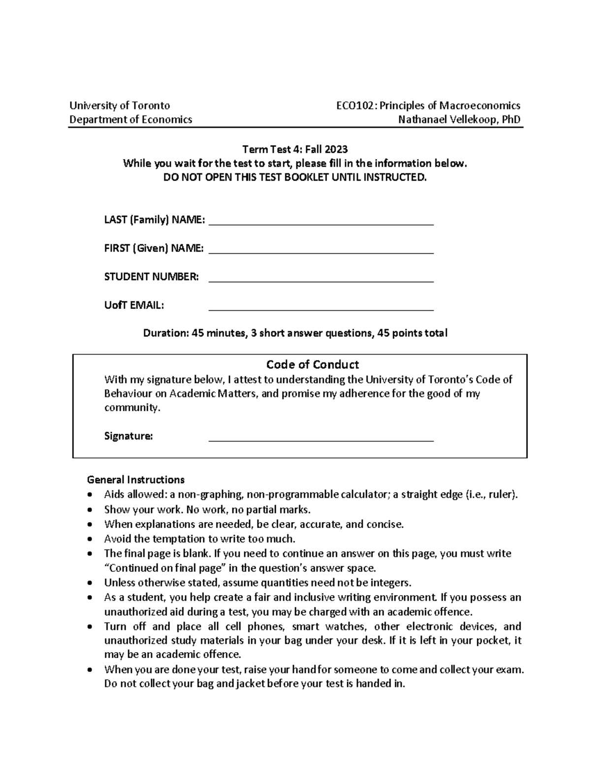 ECO102 MT4 Final Exam Fall 2023 - Macroeconomics Principles Test - Studocu