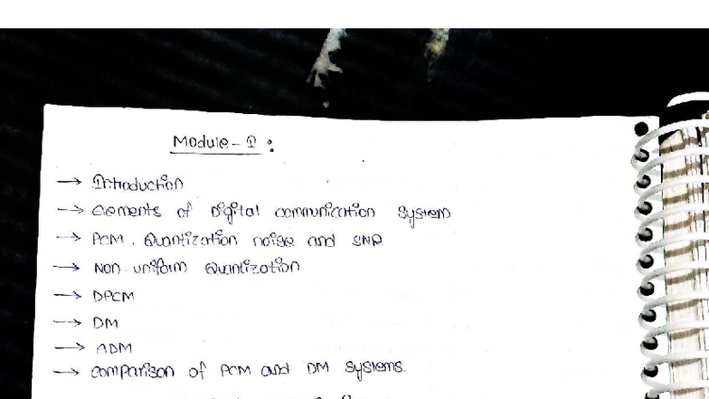 Unit -1 DC - Digital Communications: PCM, DPCM, DM, and ADM Overview ...