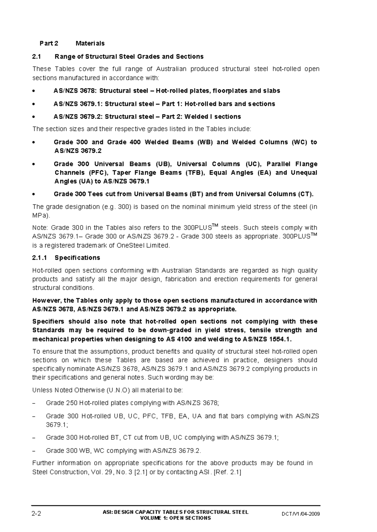 Structural Steel Grades & Sections: AS 3678, 3679.1, 3679.2 Standards ...