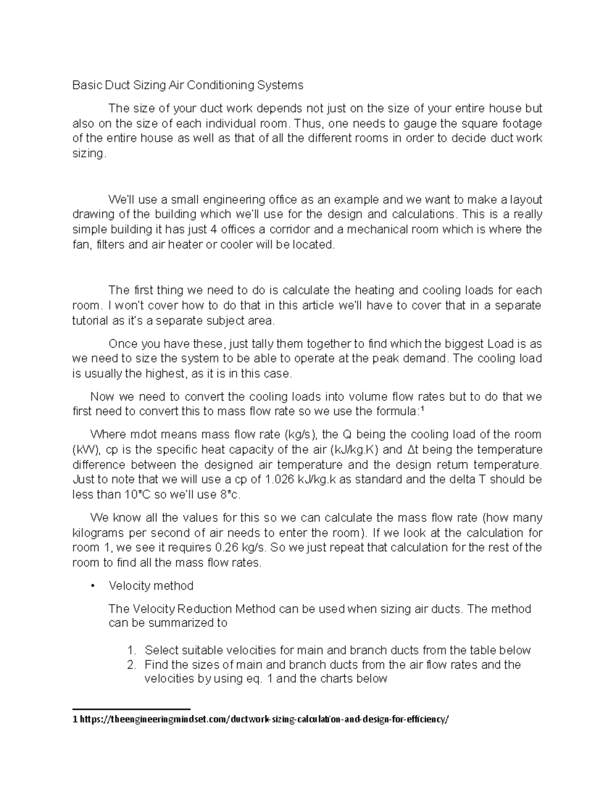 Lecture Notes 7: Duct Sizing for HVAC Air Conditioning Systems - Studocu