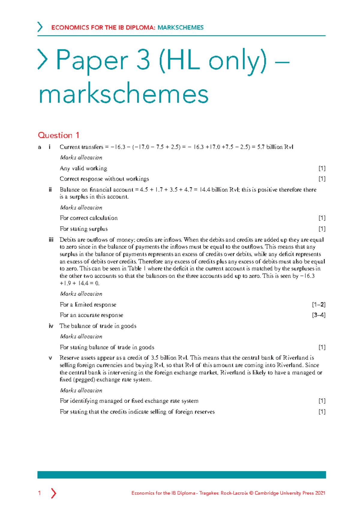 Economics IB Diploma Paper 3 Resources and Markschemes Analysis - Studocu