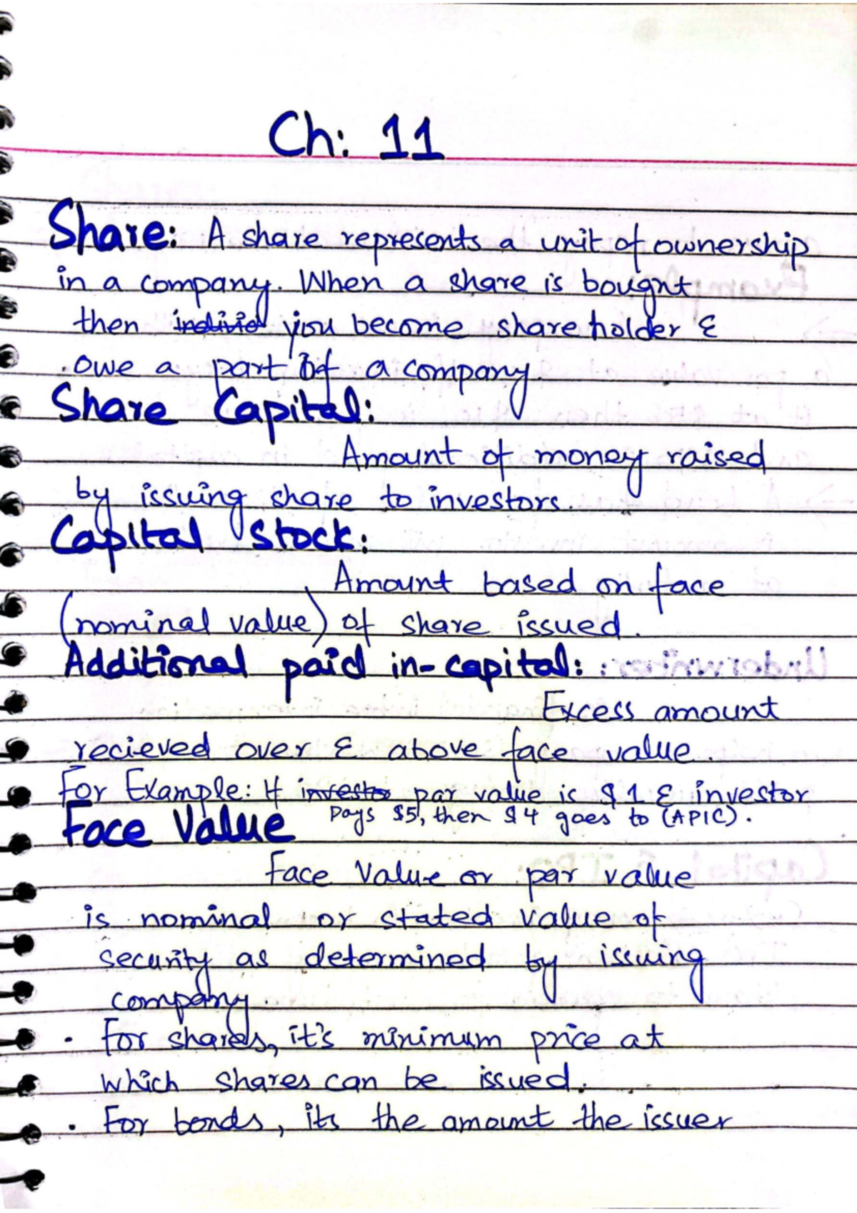 Ch: 11 Understanding Shares, Capital, and Debt in Finance - Studocu
