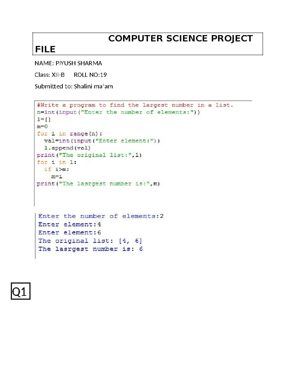 Computer Science Project FILE piyush hsarma (1) (1) (1) - B.Sc(H ...