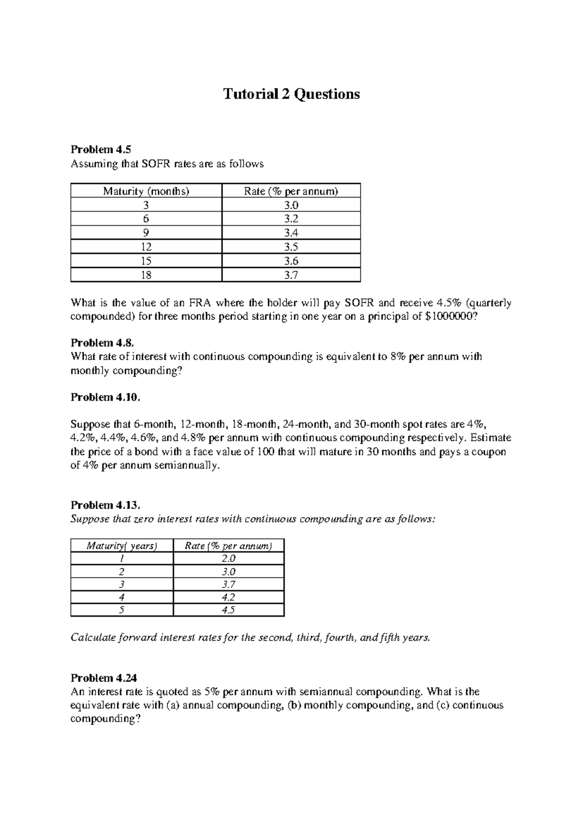 Tutorial 2 - Financial Rate Calculations and Problems - Studocu