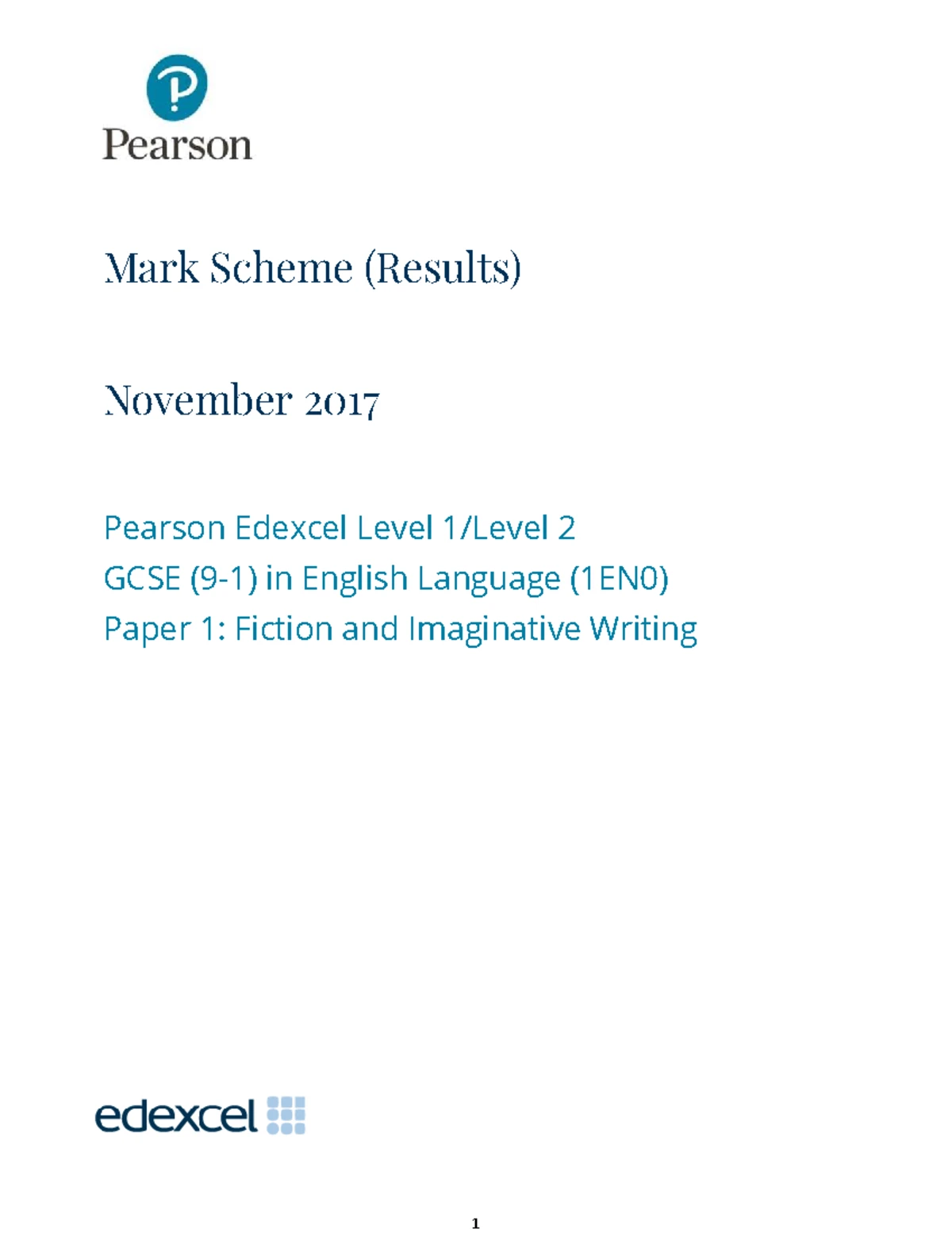 Pearson Edexcel Level 2 GCSE English Language Paper 1: Reading Text ...