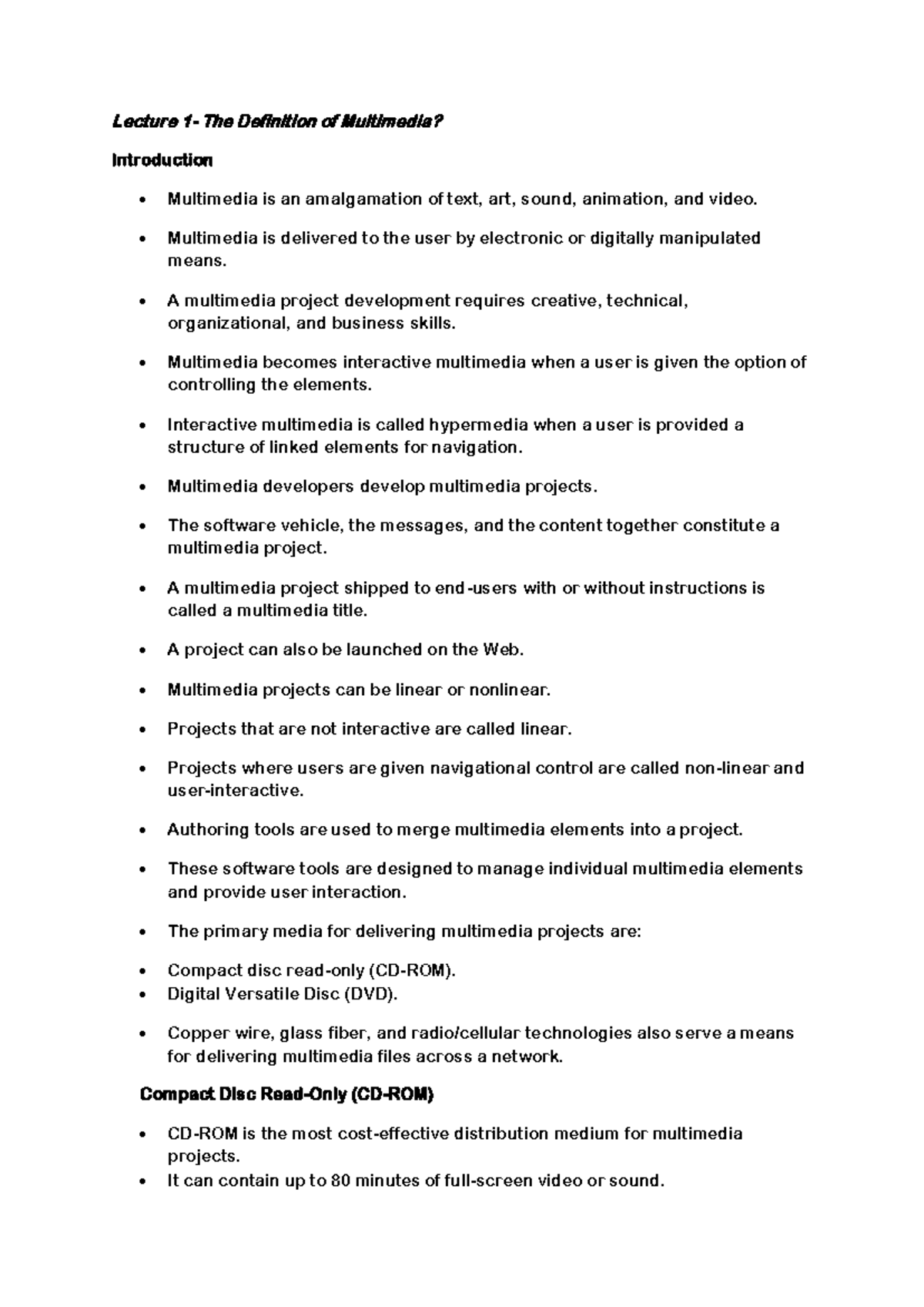 ICSC 253 Interactive Multimedia Lecture Notes Week 1 - Lecture 1 - The ...