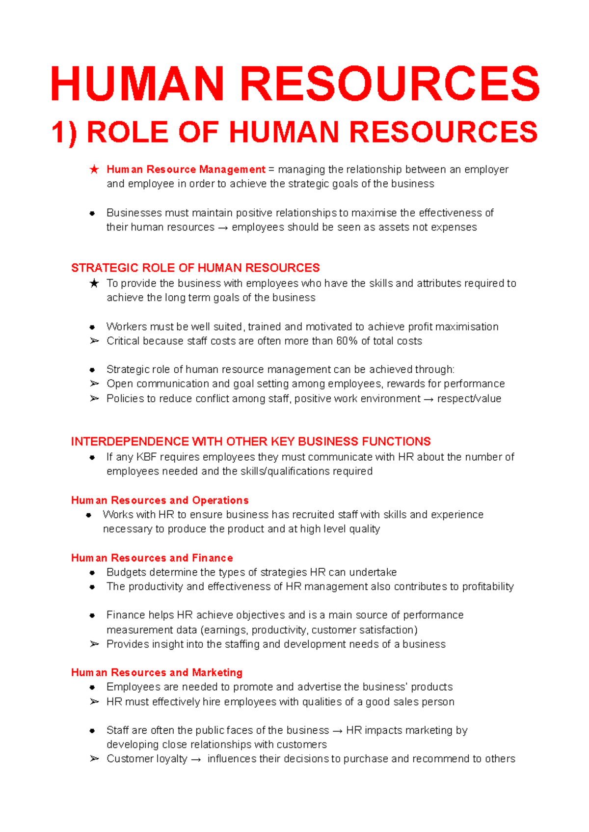 [12BST] Human Resources Management: Strategic Roles and Functions - Studocu