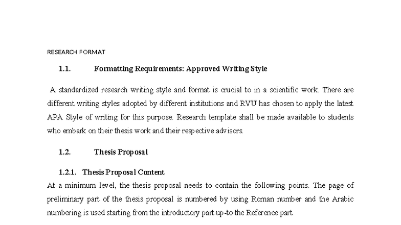 BA Research Guidelines: Formatting & Thesis Proposal Structure - Studocu