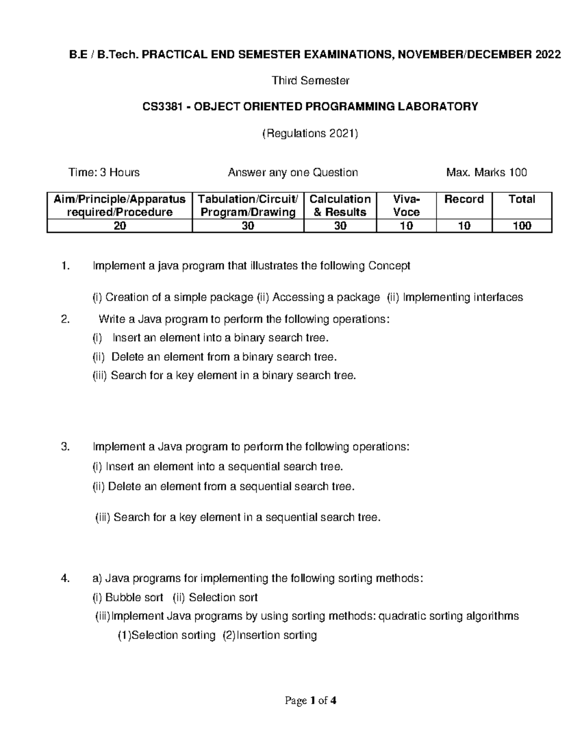 CS3381 SET2 - Anna University Practical Question Set - B / B. PRACTICAL ...