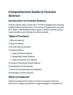Forensic Science Overview: Principles, Disciplines & Future Directions ...