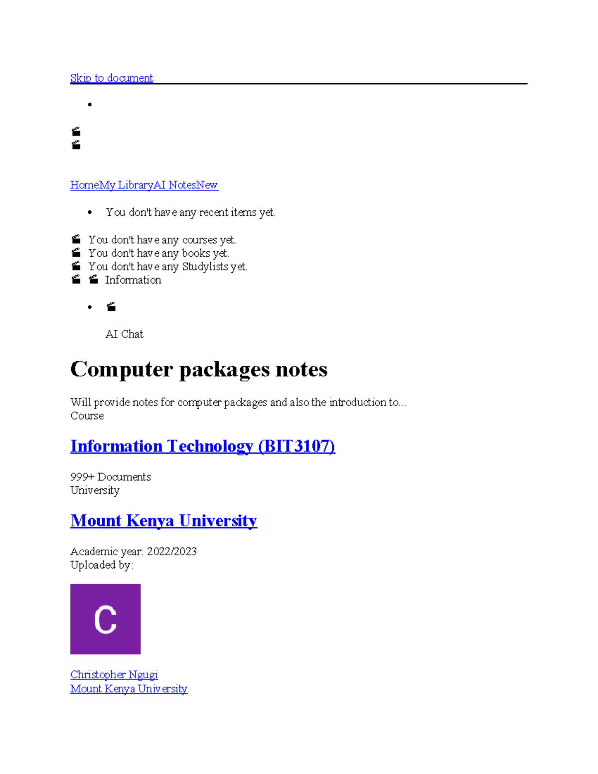 COMP1 - basic computer application packages. - Skip to document HomeMy ...