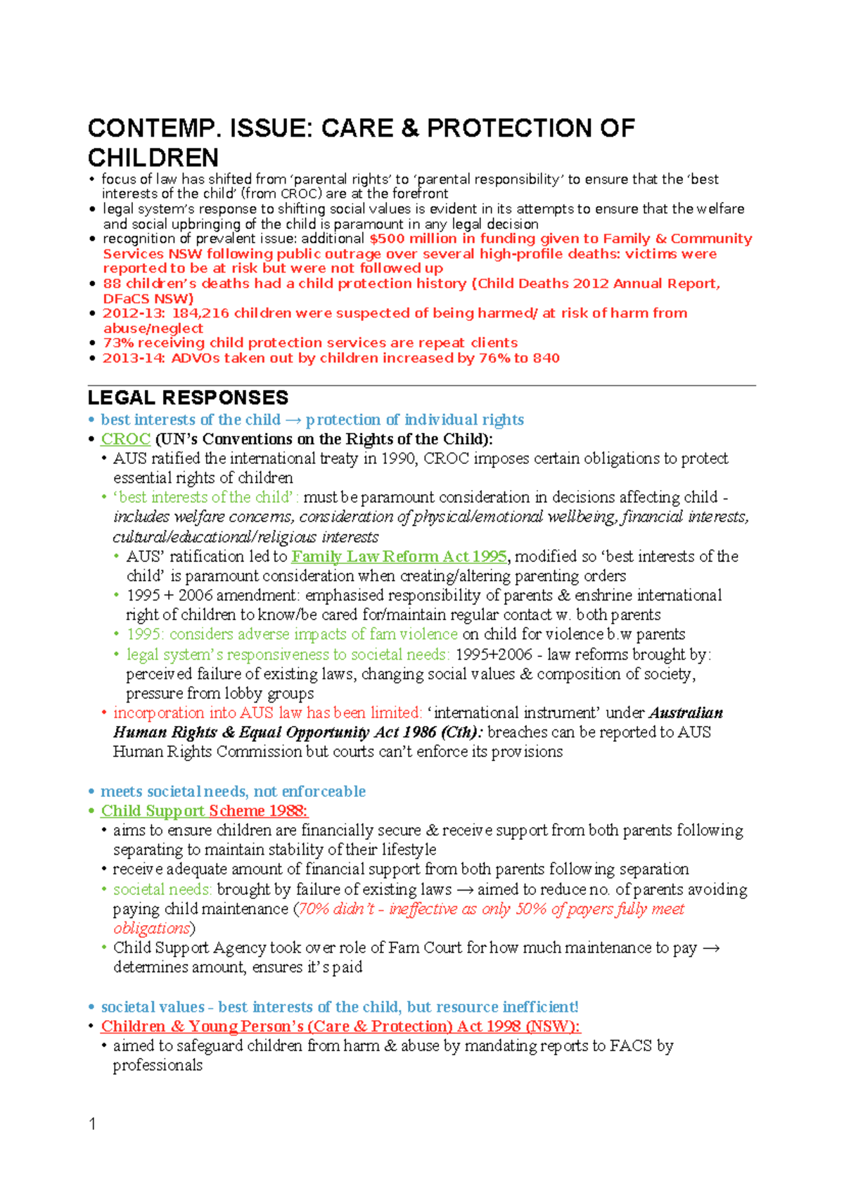 CARE + Protection of Children: Legal Responses and Societal Needs - Studocu
