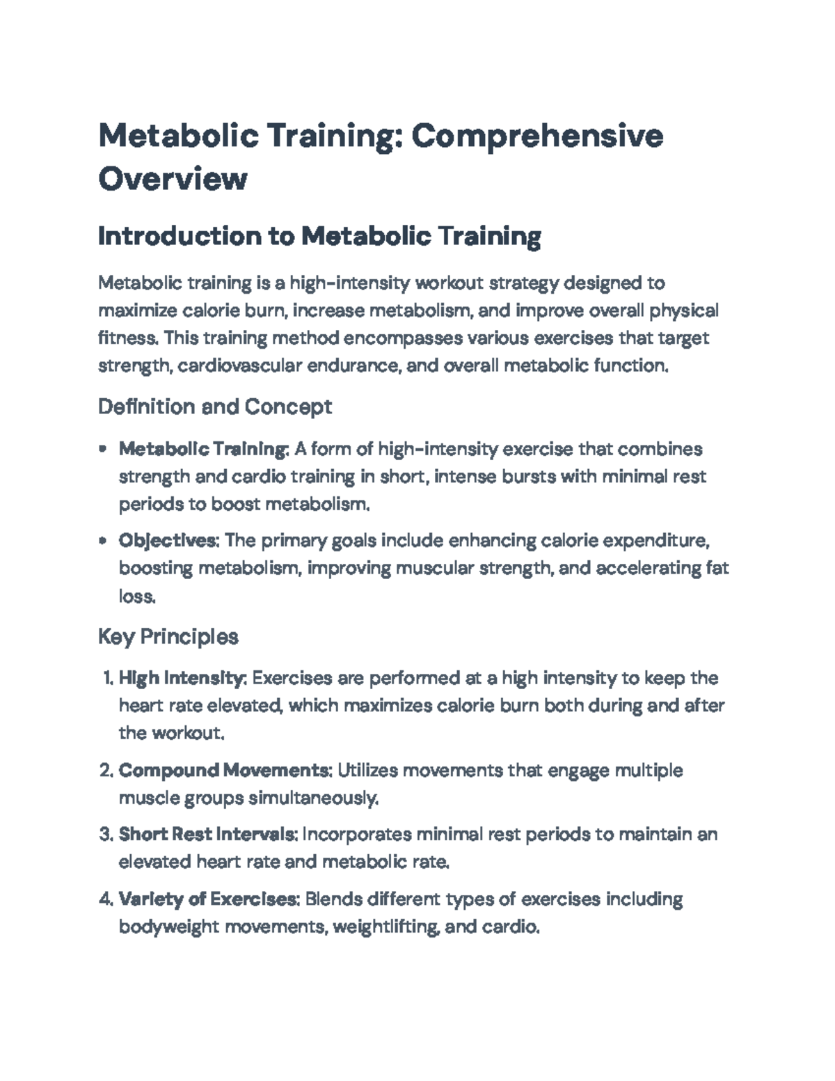 Metabolic Training: High-Intensity Workout Strategies for Fitness ...