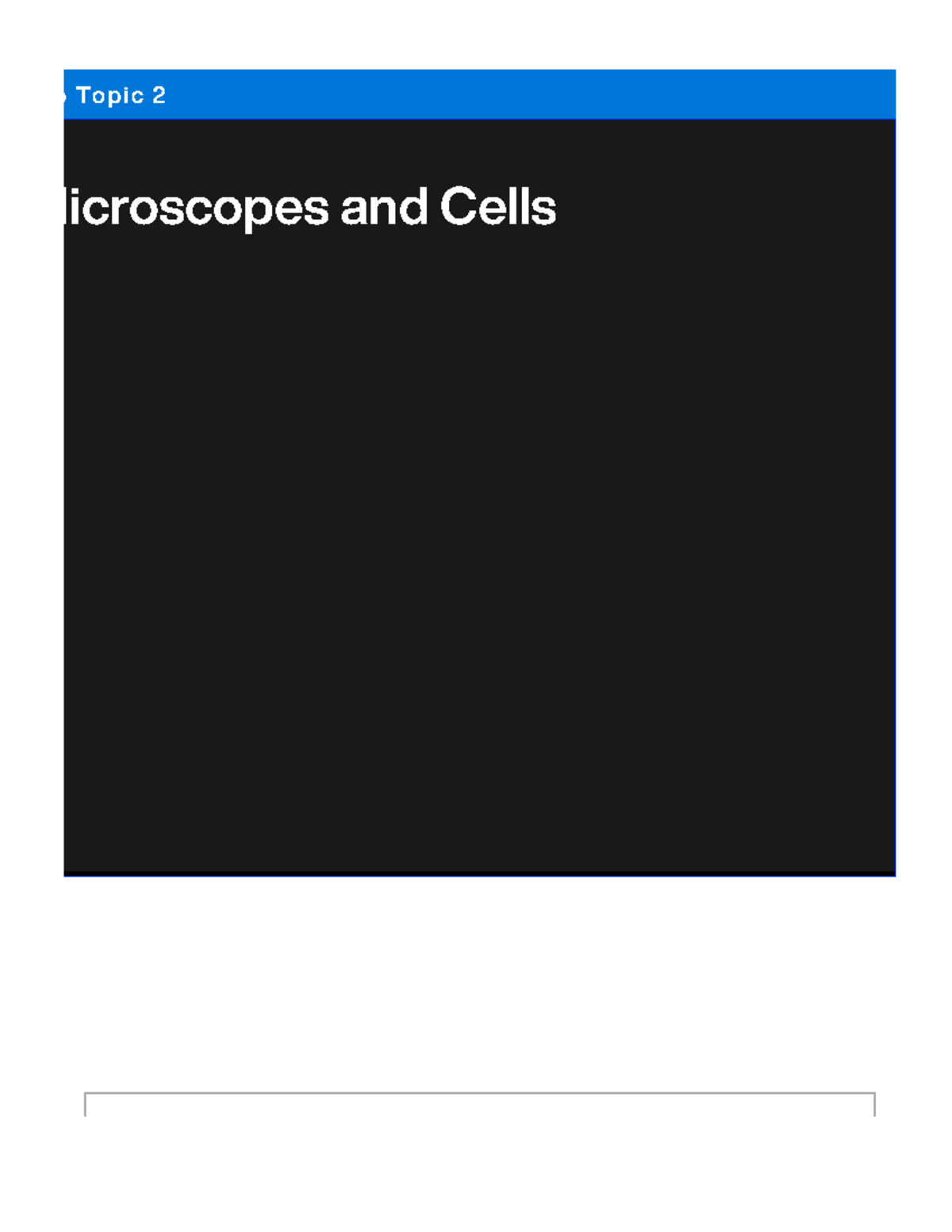 Lab Topic 2: Microscopes and Cells - Objectives & Techniques - Studocu