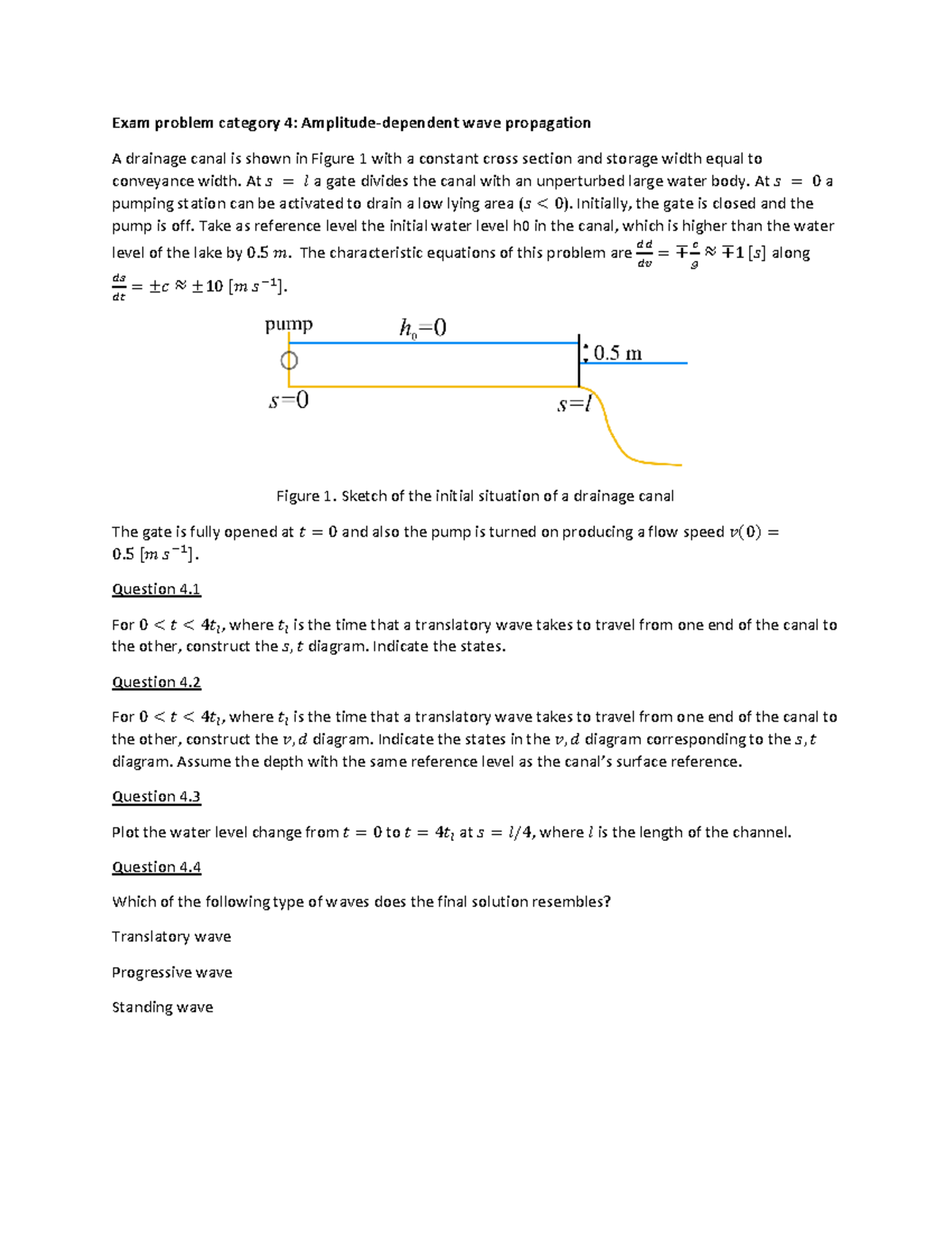 Amplitude-Dependent Waves Exam Problem (Course Code: 4) - Studeersnel