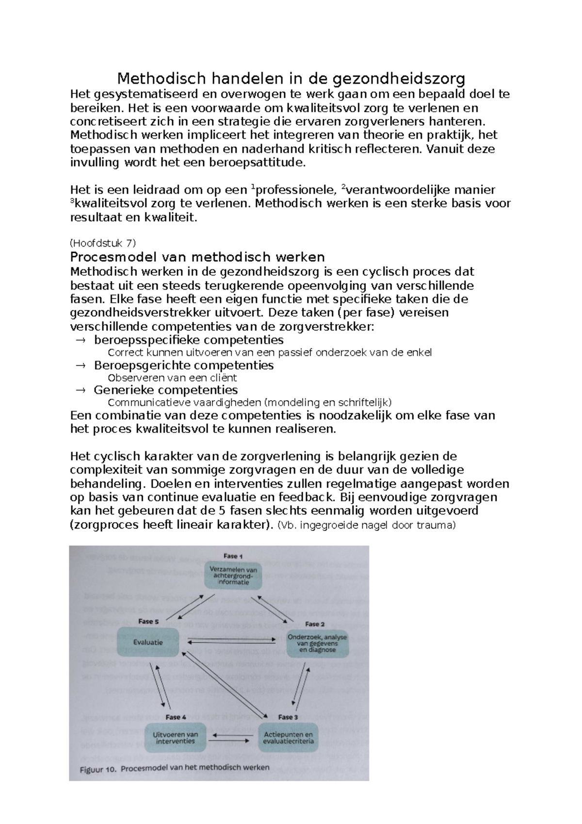 Samenvatting Methodisch Handelen in de Gezondheidszorg (Hoofdstuk 7 ...