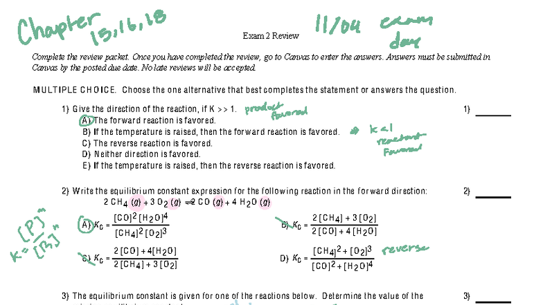 Exam II Review: Chapter 16 & 18 Study Guide - Studocu