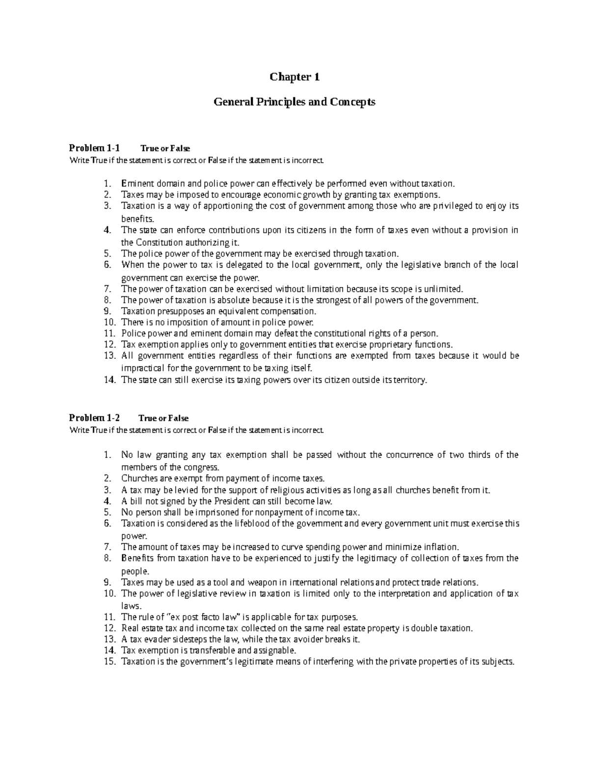 TAX- Reviewer - Chapter 1 Summary for BS in Accountancy - Studocu