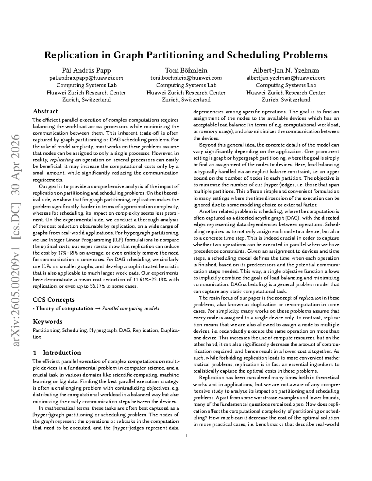 Replication in Graph Partitioning and Scheduling Problems: A ...