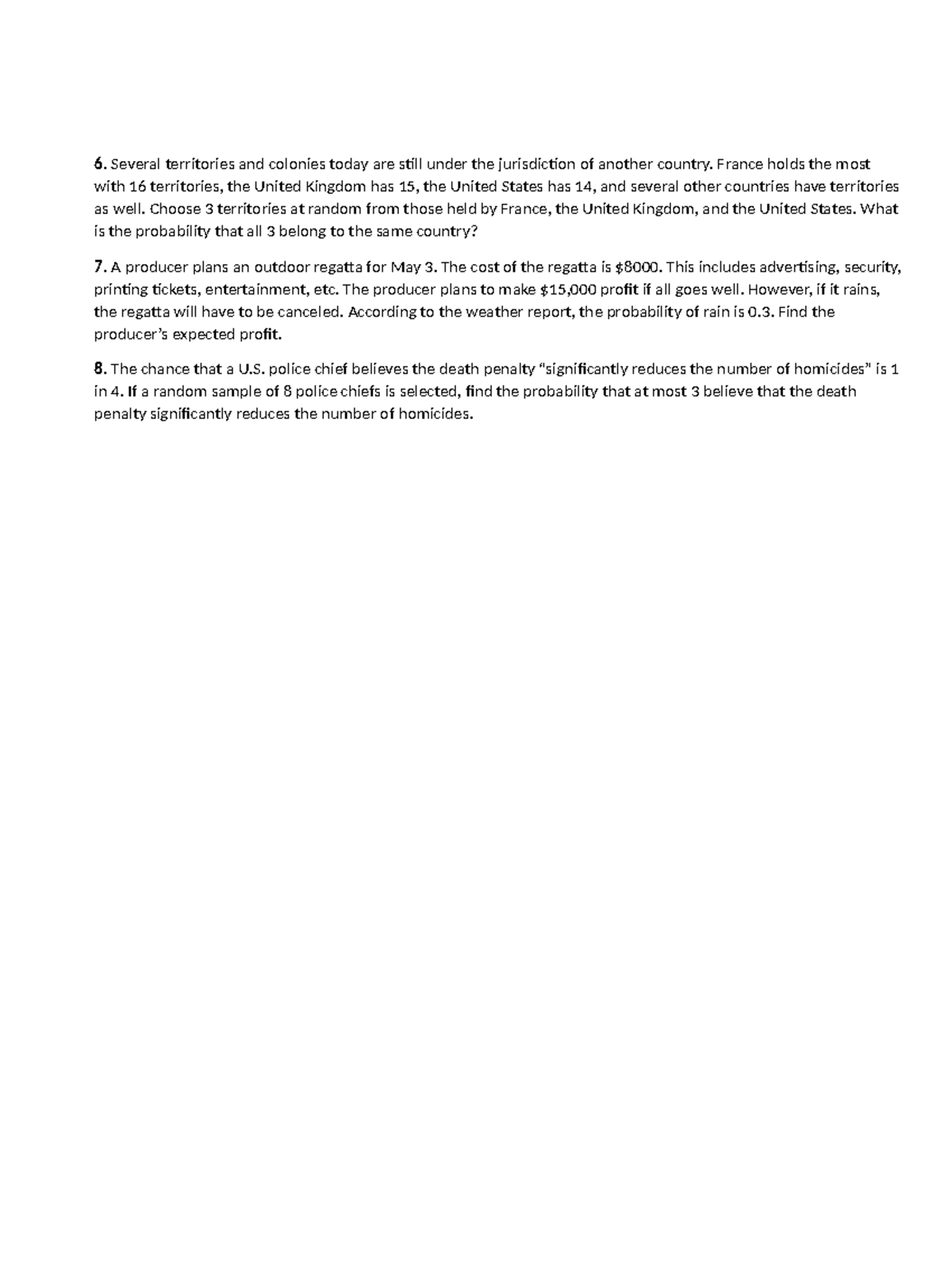Probability and Statistics: Exam Questions - Concepts and Calculations ...