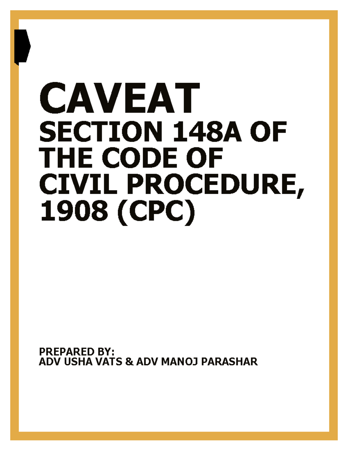 Caveat Under Section 148A of CPC: Essential Notes and Filing Guide ...