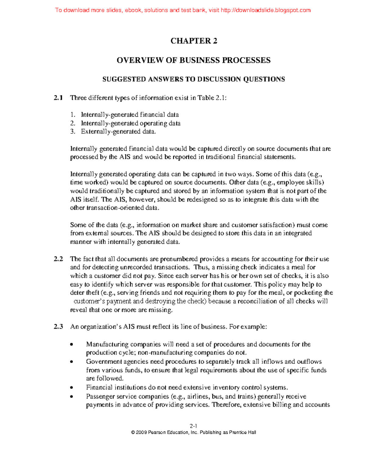 CH02 11E - Accounting information systems - 2- CHAPTER 2 OVERVIEW OF ...
