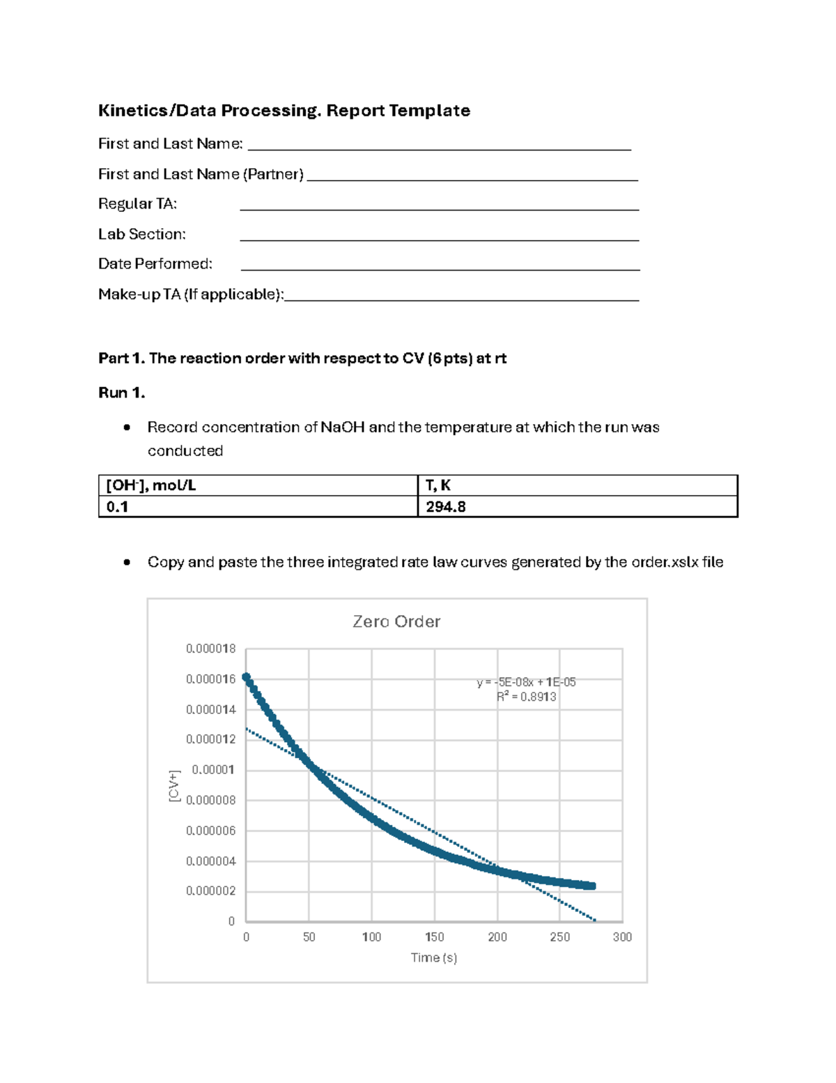 Kinetics Report Template (CHEM 202) - Winter 2026 - Studocu