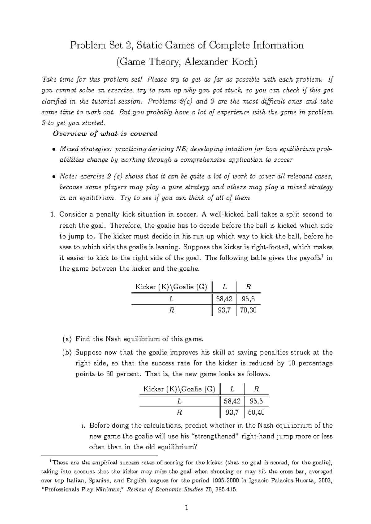 Game Theory Problem Set 2 (GT301) - Static Games & Nash Equilibria ...