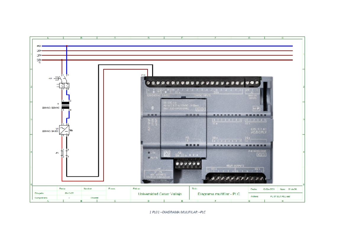 Planos Eléctricos PLC - Diagramas Multilínea Detallados - Studocu