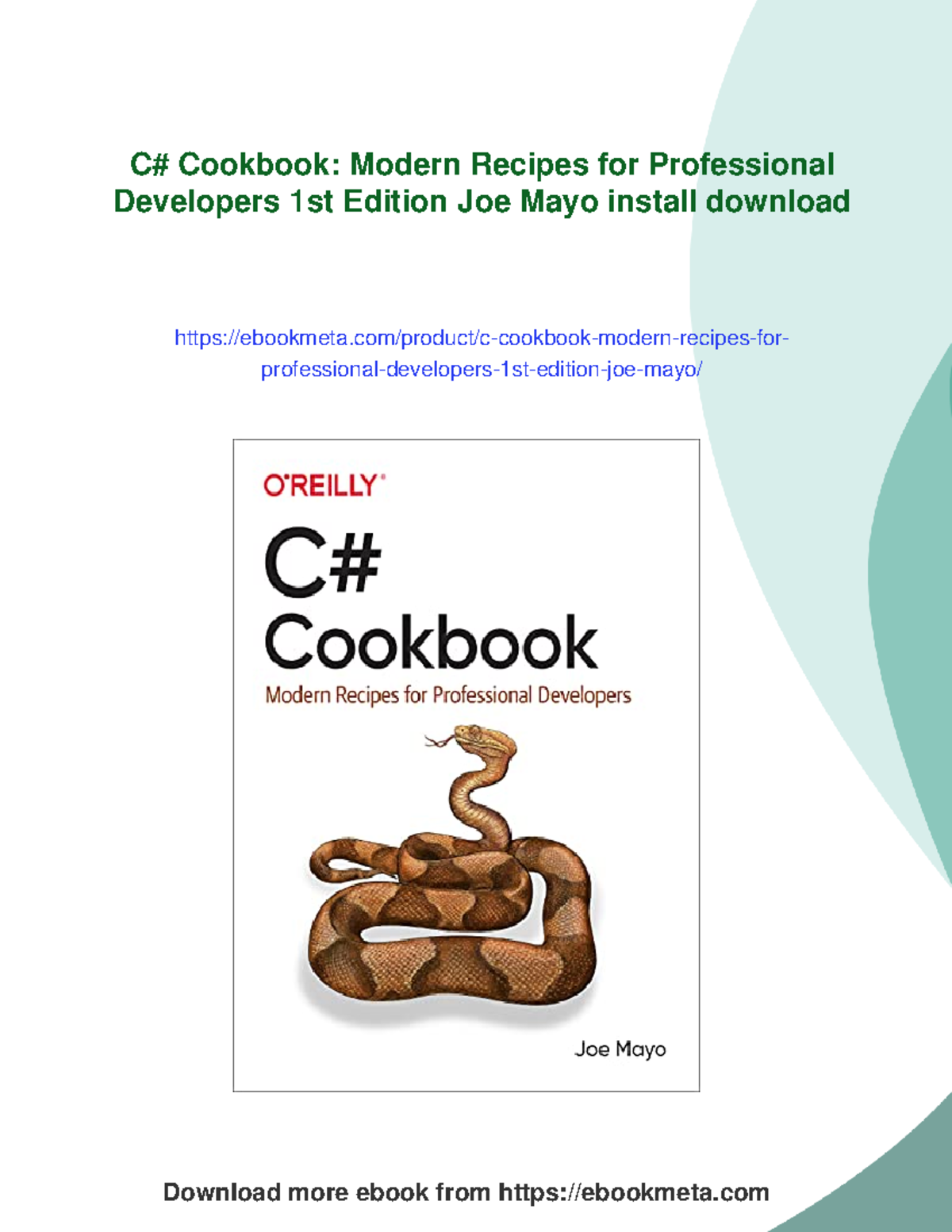 Cookbook: Modern Recipes for Developers - 1st Edition by Joe Mayo - Studocu