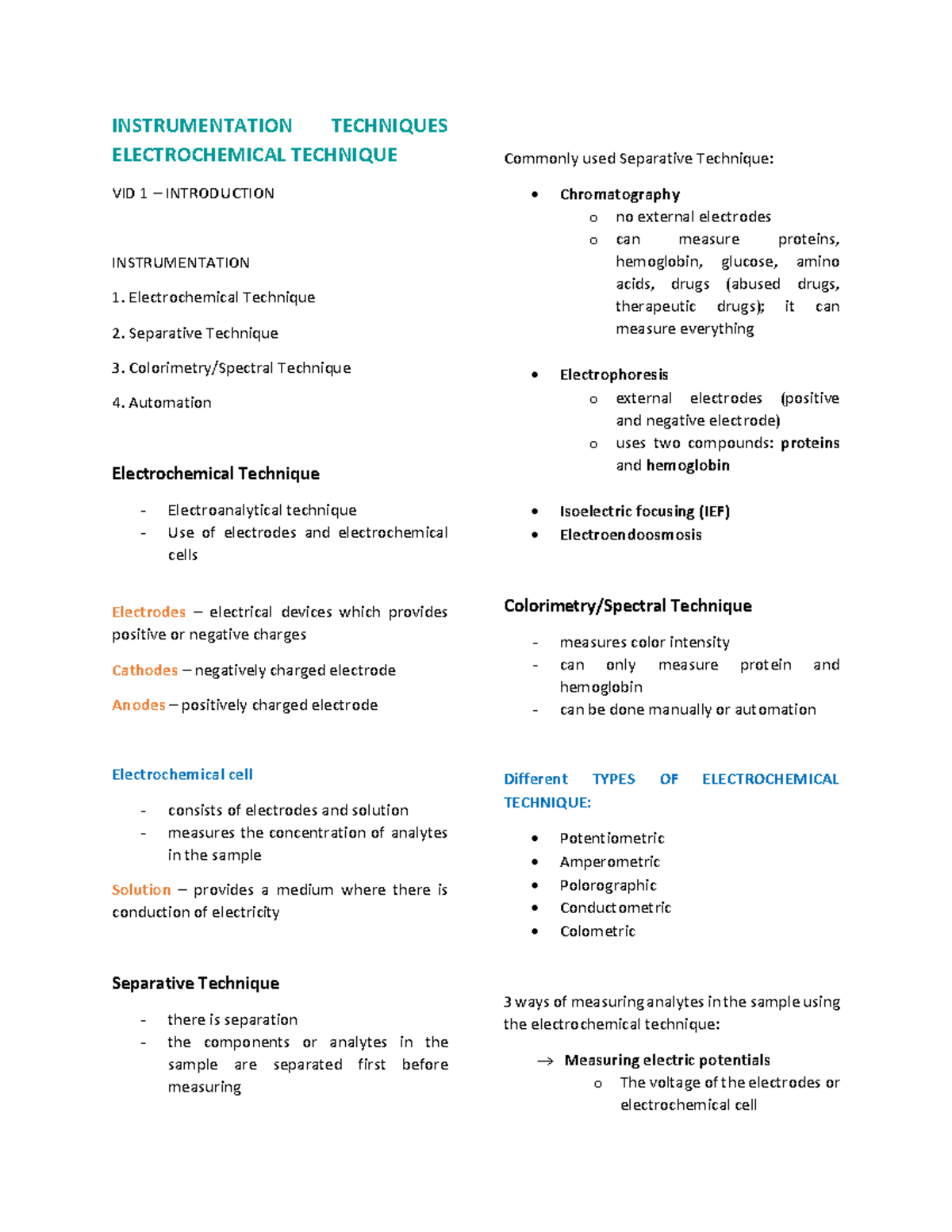 03 CC Final Exam: Clinical Chemistry Instrumentation Techniques - Studocu