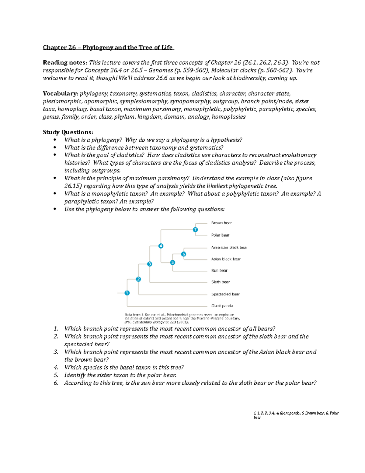 Study Guide 26 - Notes for Exams 1,2,3,4 and Final - Chapter 26 ...