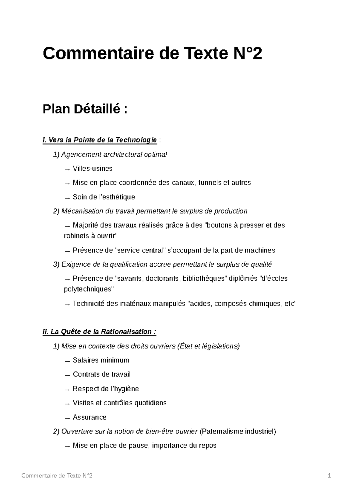 Exemple de Plan Détaillé (Histoire) - Commentaire de Texte N°2 1 ...