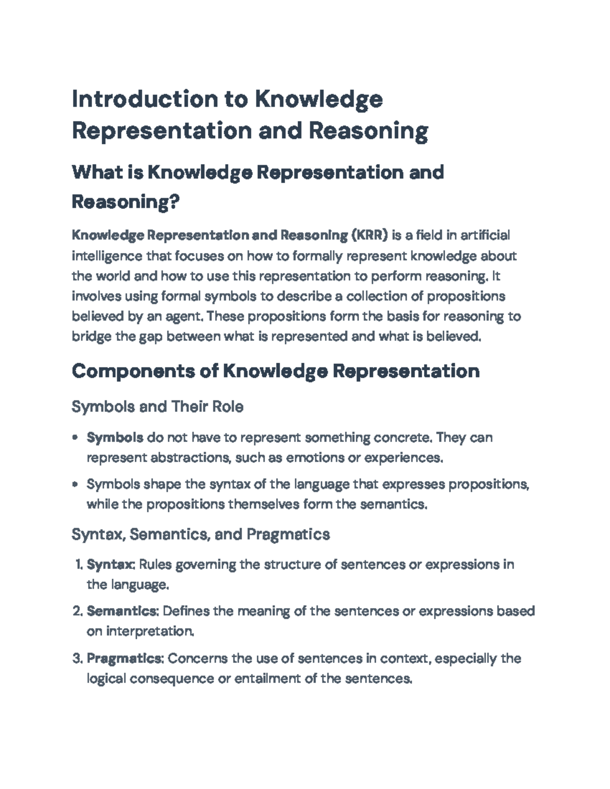 Knowledge Representation and Reasoning: Fundamentals and Applications ...