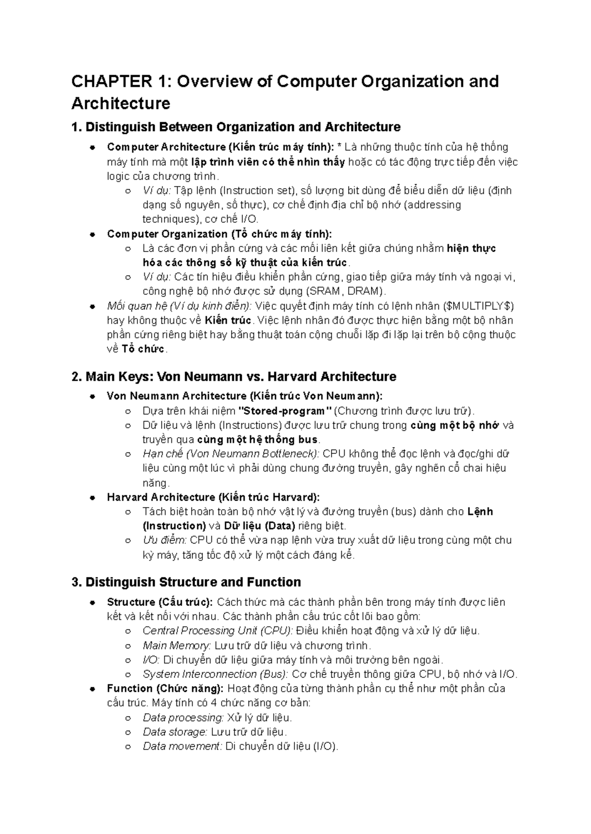 CHAPTER 1 & 2: Overview of Computer Organization & Performance Issues ...