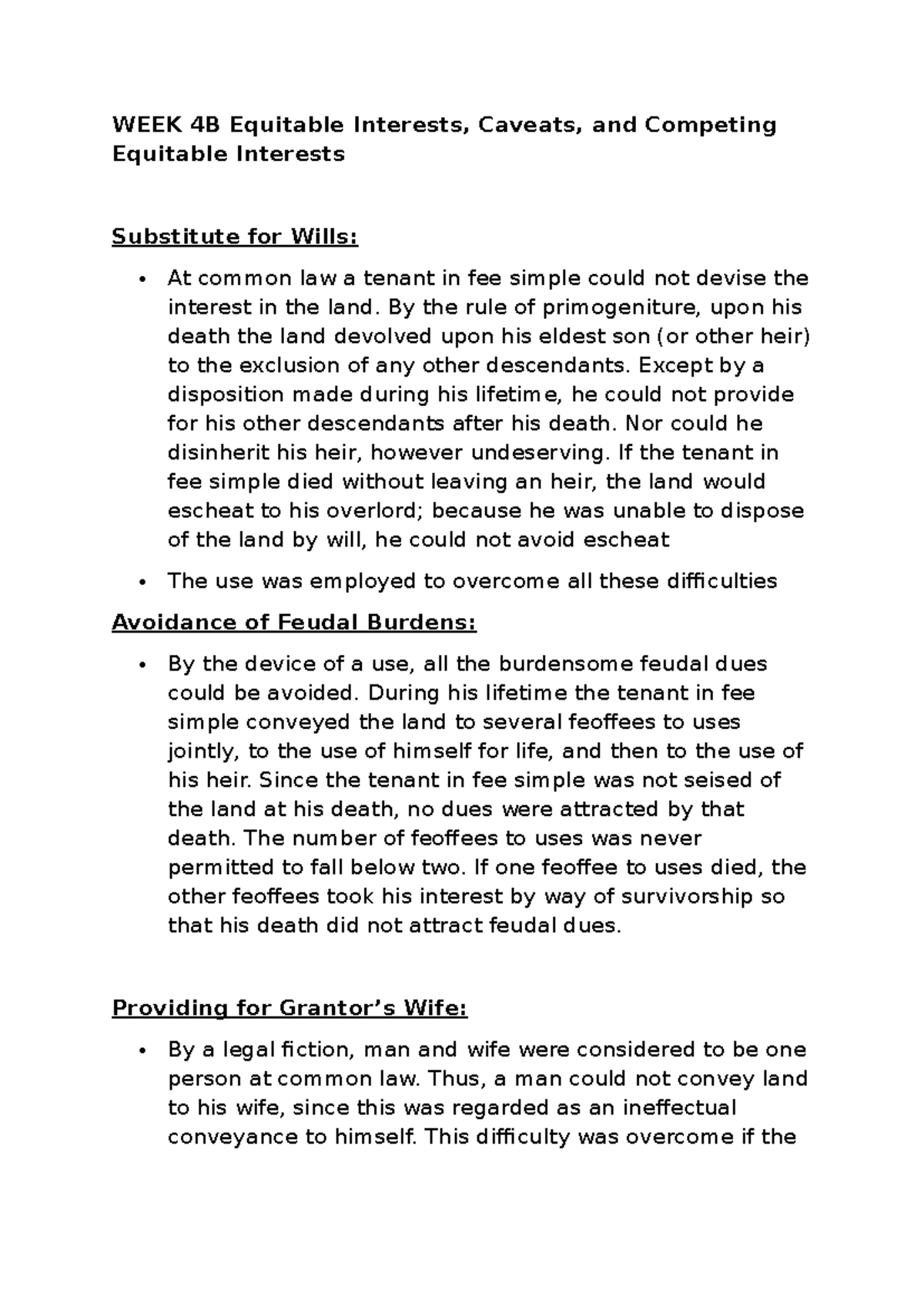 WEEK 4B Equitable Interests: Understanding Caveats and Competing Claims ...