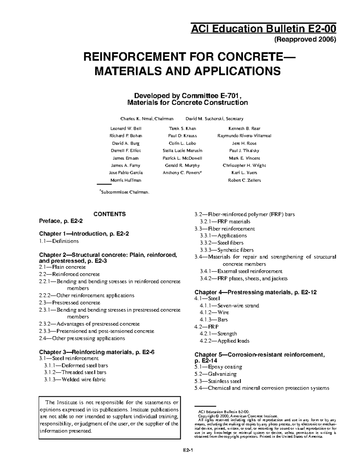 ACI E2-00 Education Bulletin: Understanding Plain Concrete - Studocu