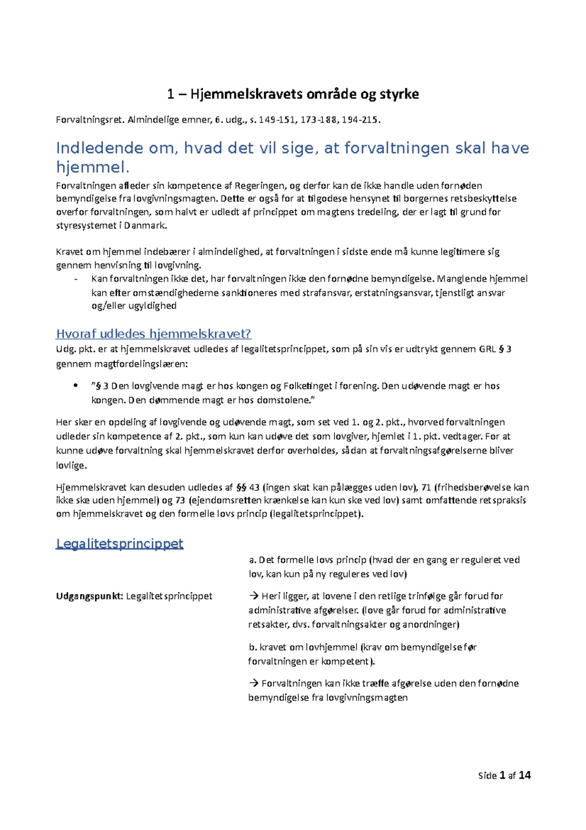 Emne 3 saglighedskravet og afvejningen af lovlige hensyn ...