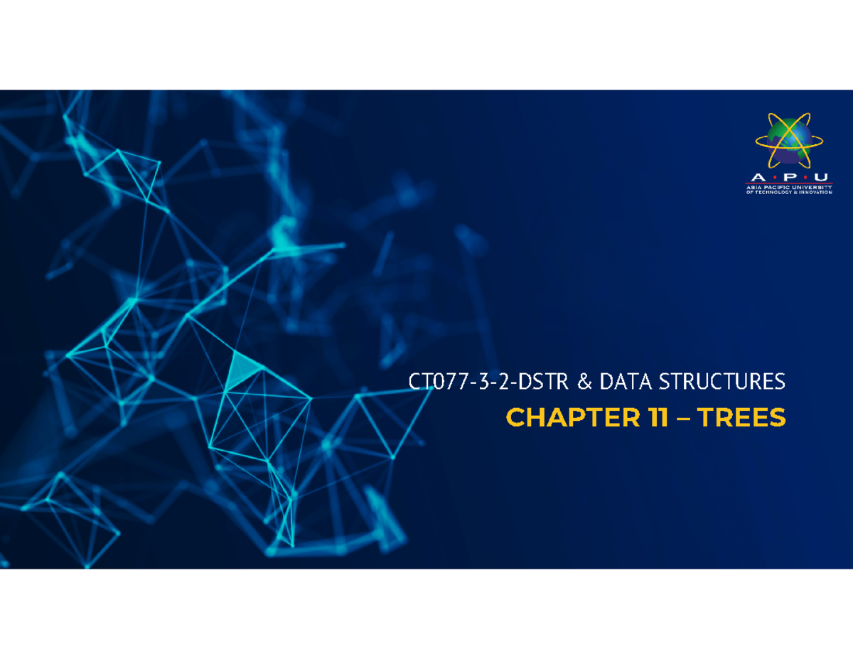 CT077 Data Structures Chapter 11: Trees & Binary Trees Overview - Studocu