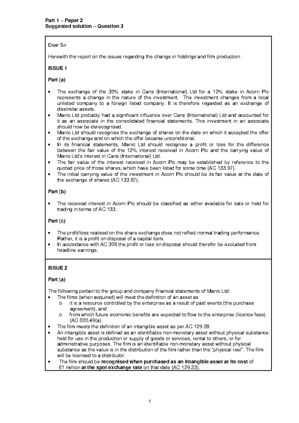 Solution 3 - ACC 202 Practice Material for Paper 2 Questions - Studocu
