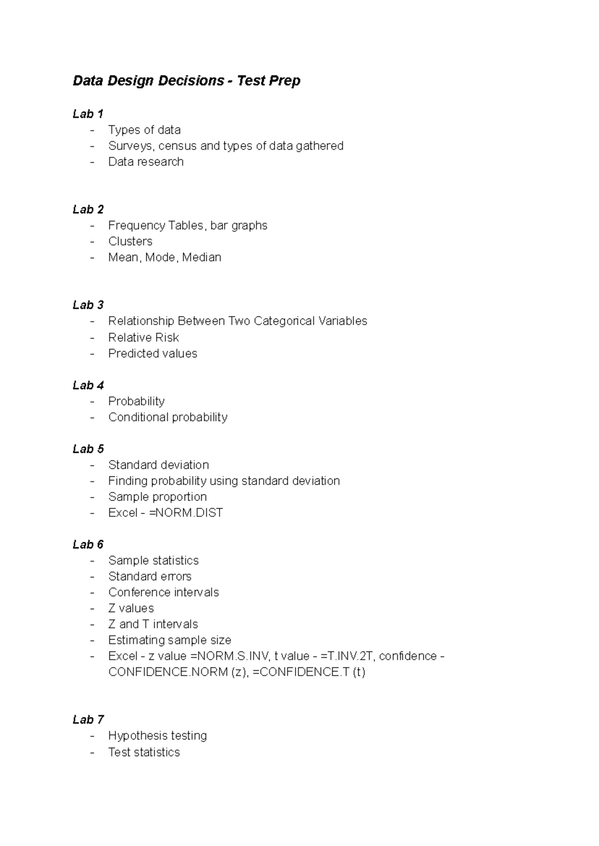 33116 Design, Data Decisions Module 2, Session 5, Lecture 5 Notes - Studocu
