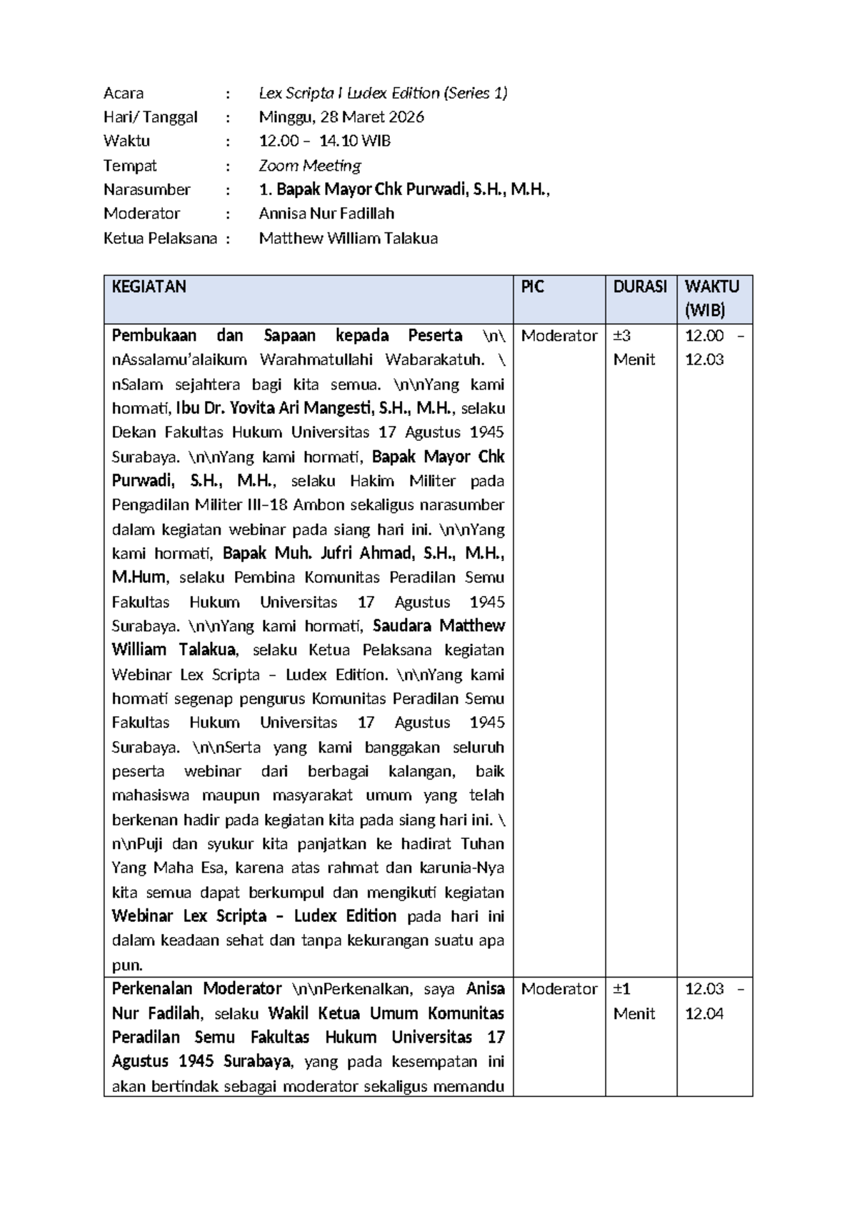 Webinar Lex Scripta Ludex Edition: Dialog dan Kewenangan Hakim Militer ...